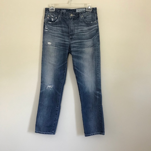 Ag Adriano Goldschmied Denim - AG The Isabelle High Rise Crop Jeans Distressed B6